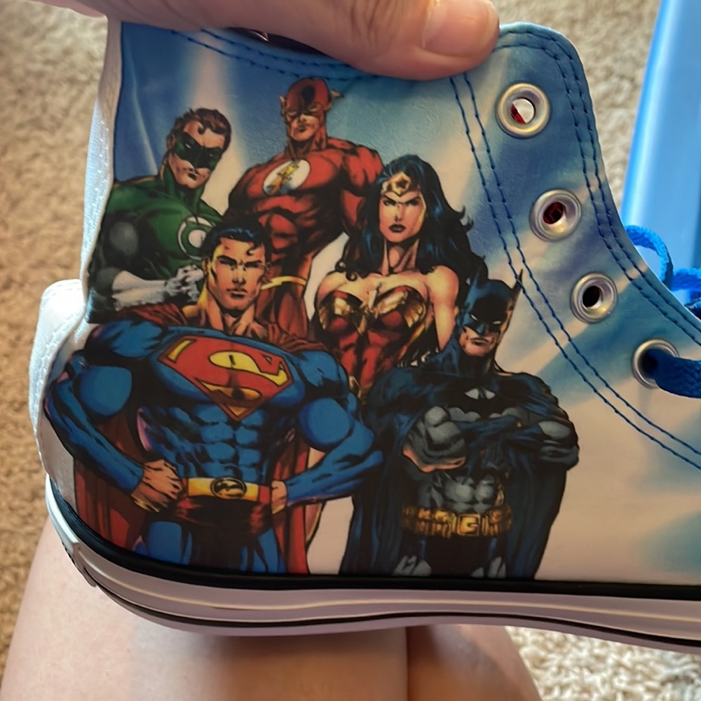 Converse Justice League Blue Multi-Color High Tops - Picture 4 of 6